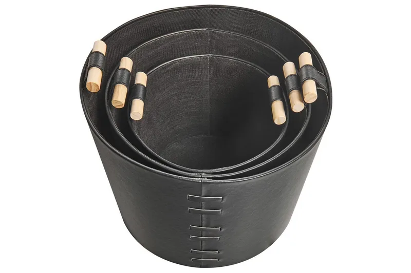 Kurv Aram sett med 3 Svart - Svart - Oppbevaring - Oppbevaring til småting - Kurv