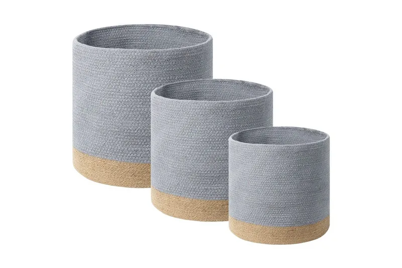 Kurv Basima sett à 3 Beige, grå - Beige, grå - Oppbevaring - Oppbevaring til småting - Kurv