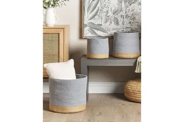 Kurv Basima sett à 3 Beige, grå - Beige, grå - Oppbevaring - Oppbevaring til småting - Kurv