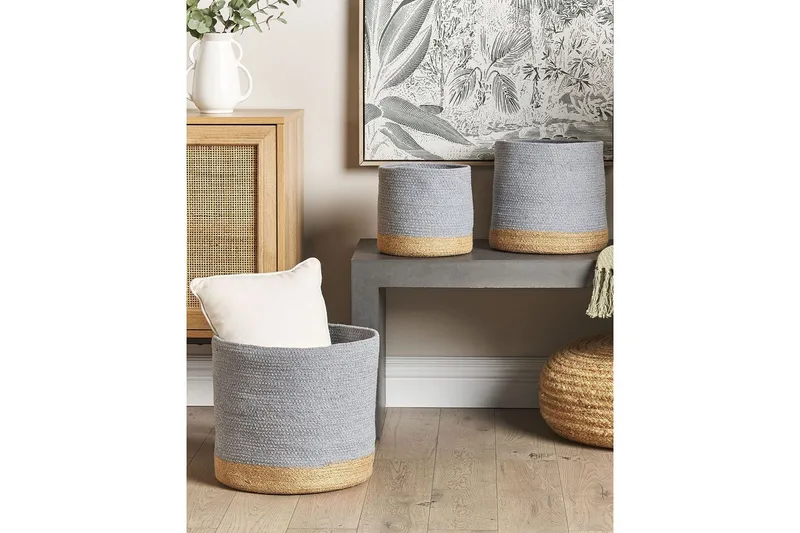 Kurv Basima sett à 3 Beige, grå - Beige, grå - Oppbevaring - Oppbevaring til småting - Kurv