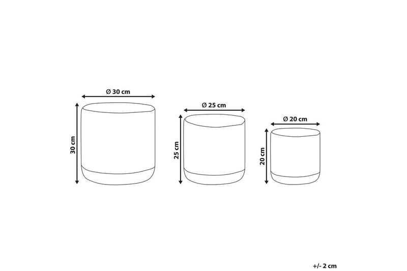 Kurv Basima sett à 3 Beige, hvit - Beige, hvit - Oppbevaring - Oppbevaring til småting - Kurv