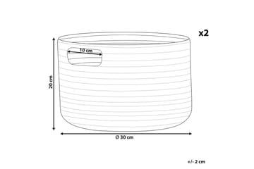 Kurv Chiniot sett av 2 Beige/naturlig - Beige/naturlig - Oppbevaring - Oppbevaring til småting - Kurv