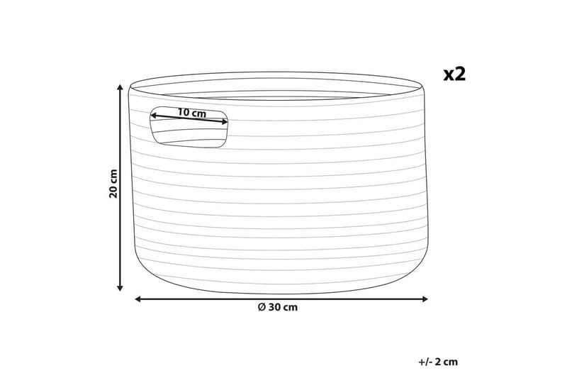 Kurv Chiniot sett av 2 Beige/naturlig - Beige/naturlig - Oppbevaring - Oppbevaring til småting - Kurv