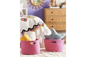 Kurv Chiniot sett av 2 Rosa - Rosa - Oppbevaring - Oppbevaring til småting - Kurv