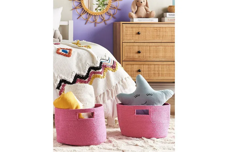 Kurv Chiniot sett av 2 Rosa - Rosa - Oppbevaring - Oppbevaring til småting - Kurv