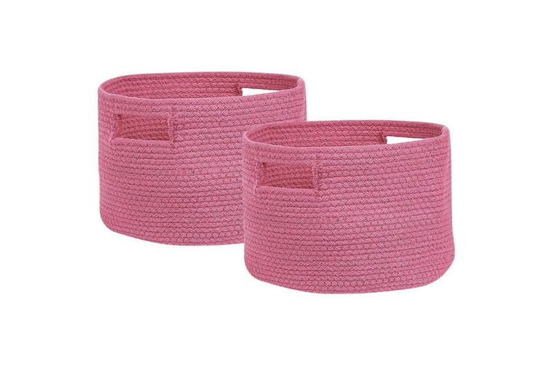Kurv Chiniot sett av 2 Rosa - Rosa - Oppbevaring - Oppbevaring til småting - Kurv