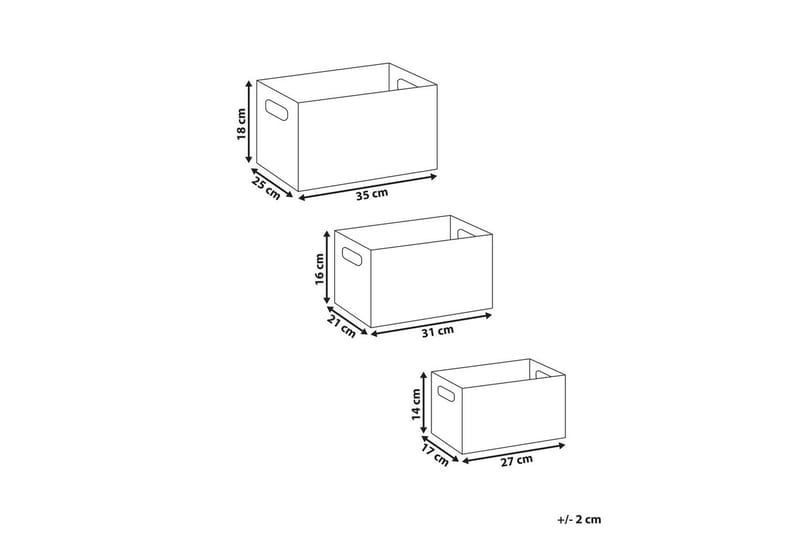 Kurv Larsa sett med 3 Hvit - Hvit - Oppbevaring - Oppbevaring til småting - Kurv