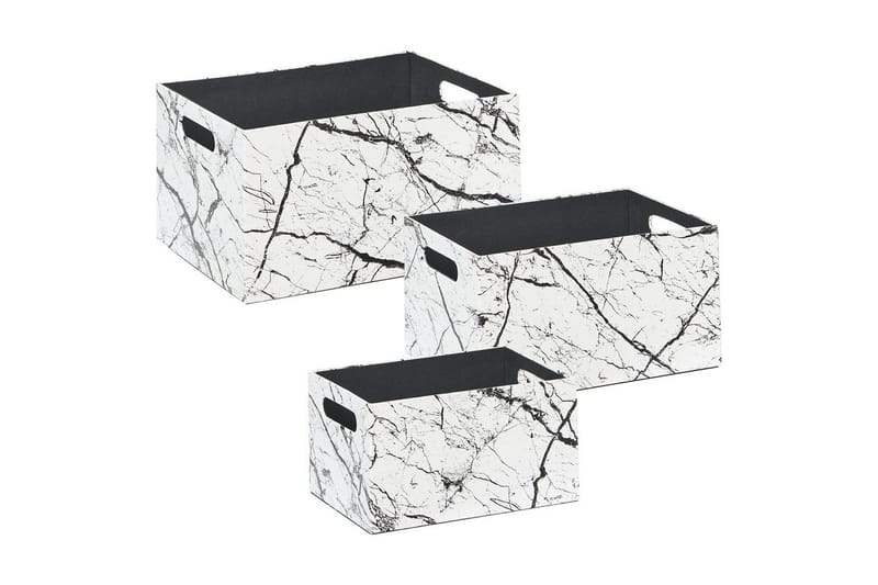 Kurv Larsa sett med 3 Hvit/Svart, Hvit/Svart