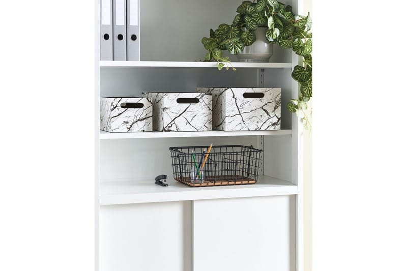 Kurv Larsa sett med 3 Hvit/Svart - Hvit/Svart - Oppbevaring - Oppbevaring til småting - Kurv - Trådkurv