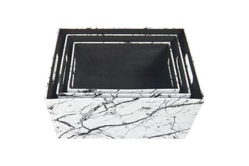 Kurv Larsa sett med 3 Hvit/Svart - Hvit/Svart - Oppbevaring - Oppbevaring til småting - Kurv