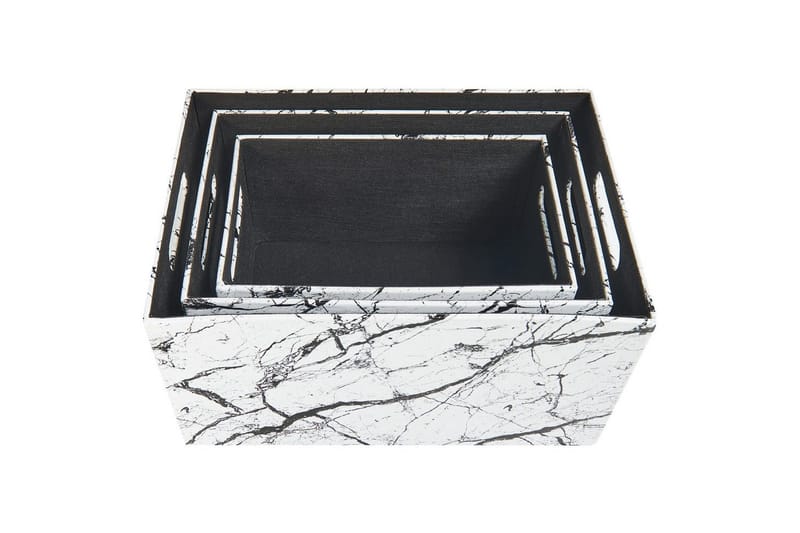 Kurv Larsa sett med 3 Hvit/Svart - Hvit/Svart - Oppbevaring - Oppbevaring til småting - Kurv