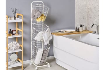 Ayapal Metallstativ 37 cm 3 Kurver - Hvit - Oppbevaring - Oppbevaring til småting - Kurv - Trådkurv