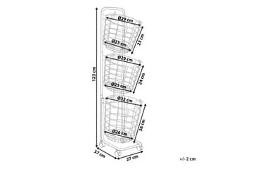 Ayapal Metallstativ 37 cm 3 Kurver - Hvit - Oppbevaring - Oppbevaring til småting - Kurv - Trådkurv