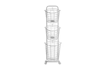 Ayapal Metallstativ 37 cm 3 Kurver - Hvit - Oppbevaring - Oppbevaring til småting - Kurv - Trådkurv