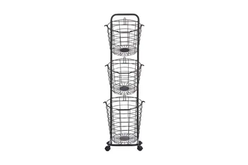 Ayapal Metallstativ 37 cm 3 Kurver - Svart - Oppbevaring - Oppbevaring til småting - Kurv - Trådkurv