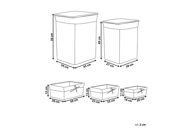 Vaskekurver Ella Grå/hvit - Grå/hvit - Oppbevaring - Kles oppbevaring - Skittentøyskurv