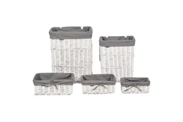 Vaskekurver Ella Grå/hvit - Grå/hvit - Oppbevaring - Kles oppbevaring - Skittentøyskurv