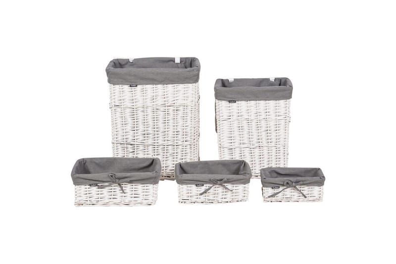 Vaskekurver Ella Grå/hvit - Grå/hvit - Oppbevaring - Kles oppbevaring - Skittentøyskurv