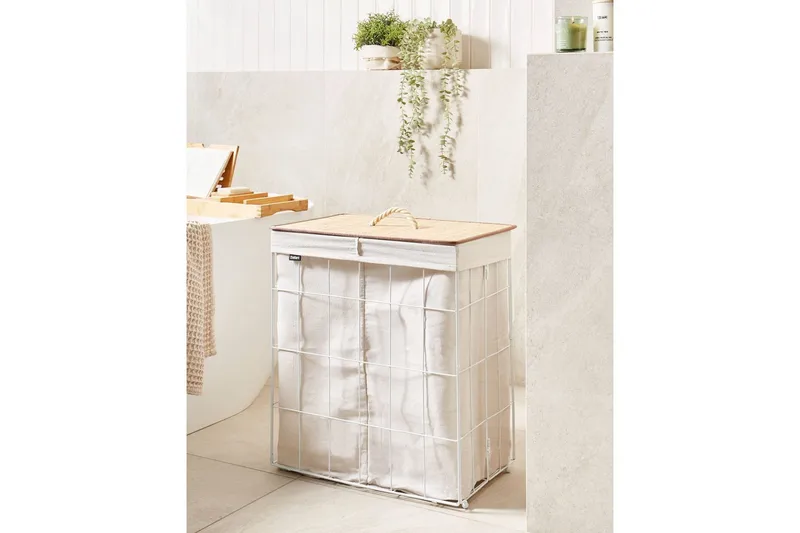 Vaskekurver Mirissa Hvit/lyst tre - Hvit/lyst tre - Oppbevaring - Kles oppbevaring - Skittentøyskurv