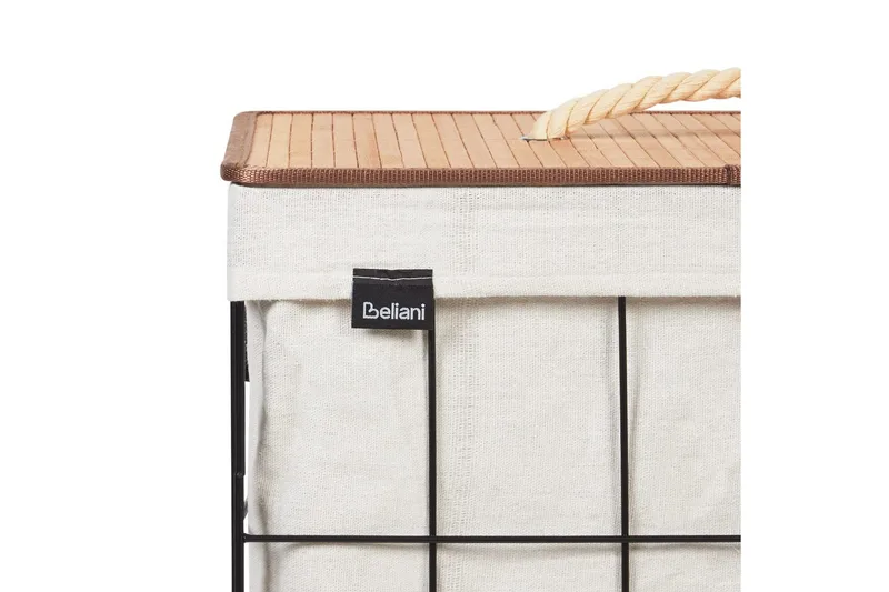 Vaskekurver Mirissa Svart/hvit/lyst tre - Svart/hvit/lyst tre - Oppbevaring - Kles oppbevaring - Skittentøyskurv