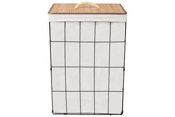 Vaskekurver Mirissa Svart/hvit/lyst tre - Svart/hvit/lyst tre - Oppbevaring - Kles oppbevaring - Skittentøyskurv