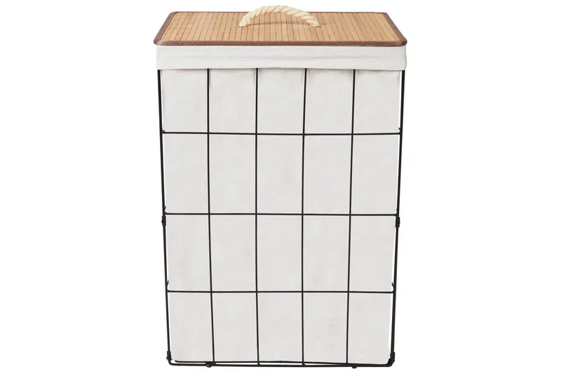 Vaskekurver Mirissa Svart/hvit/lyst tre - Svart/hvit/lyst tre - Oppbevaring - Kles oppbevaring - Skittentøyskurv