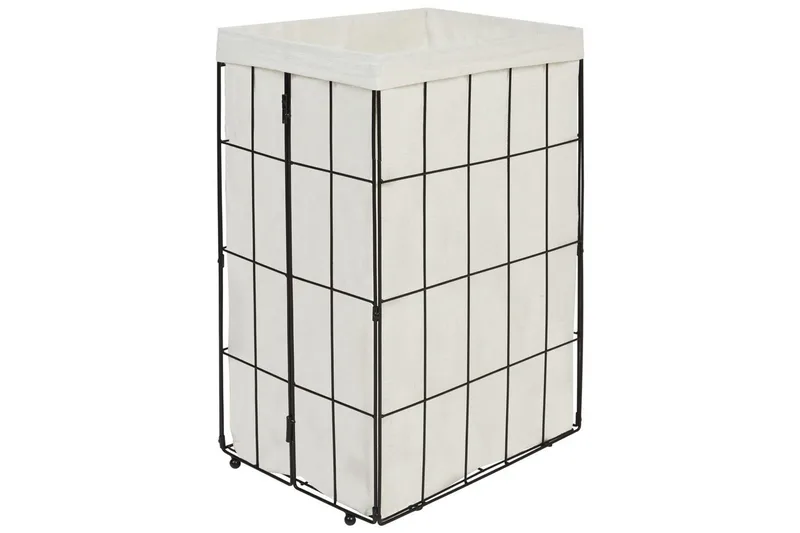 Vaskekurver Mirissa Svart/hvit/lyst tre - Svart/hvit/lyst tre - Oppbevaring - Kles oppbevaring - Skittentøyskurv