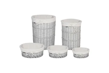 Vaskekurver Vakari Hvit/Grå - Hvit/Grå - Oppbevaring - Oppbevaring til småting - Kurv
