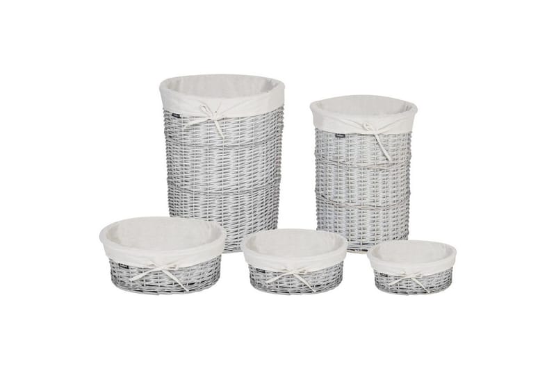 Vaskekurver Vakari Hvit/Grå - Hvit/Grå - Oppbevaring - Oppbevaring til småting - Kurv