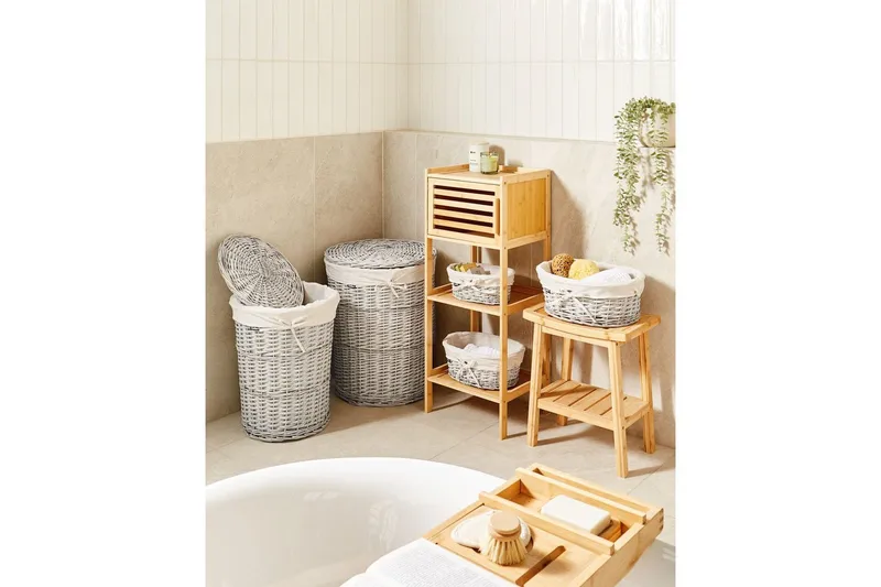 Vaskekurver Vakari Hvit/Grå - Hvit/Grå - Oppbevaring - Oppbevaring til småting - Kurv