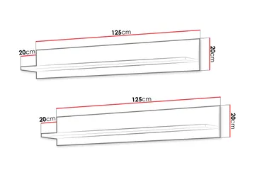 Lyrosen Vägghylla 125 cm - Beige - Oppbevaring - Oppbevaring til småting - Vegghengt oppbevaring