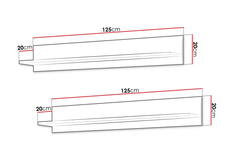Lyrosen Vägghylla 125 cm - Beige - Oppbevaring - Oppbevaring til småting - Vegghengt oppbevaring