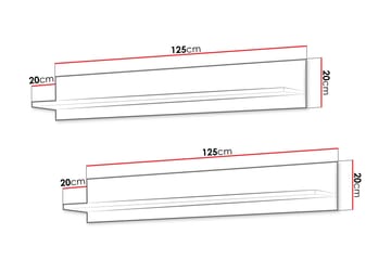 Lyrosen Vägghylla 125 cm - Beige - Oppbevaring - Oppbevaring til småting - Vegghengt oppbevaring