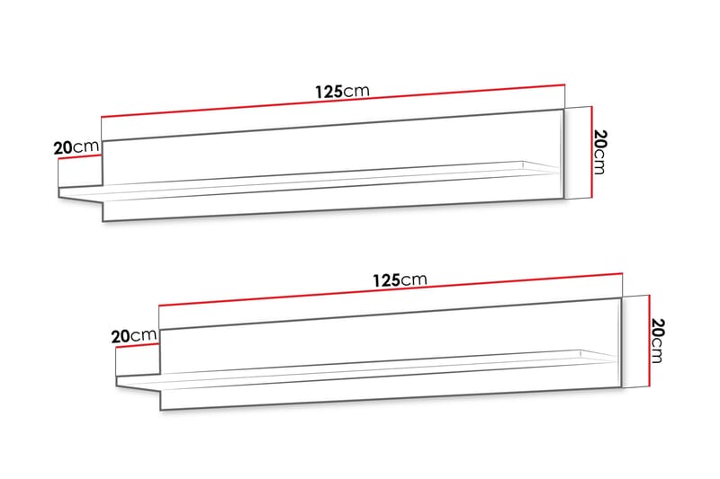 Lyrosen Vägghylla 125 cm - Beige - Oppbevaring - Oppbevaring til småting - Vegghengt oppbevaring
