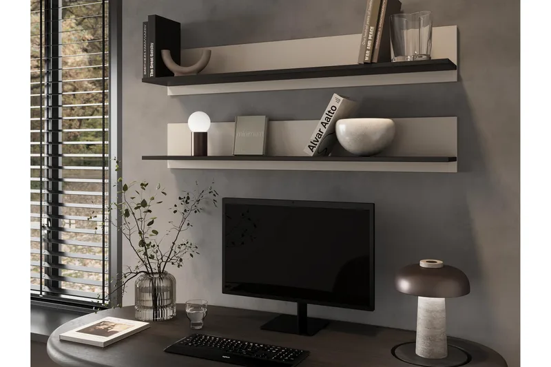 Lyrosen Vägghylla 125 cm - Beige - Oppbevaring - Oppbevaring til småting - Vegghengt oppbevaring