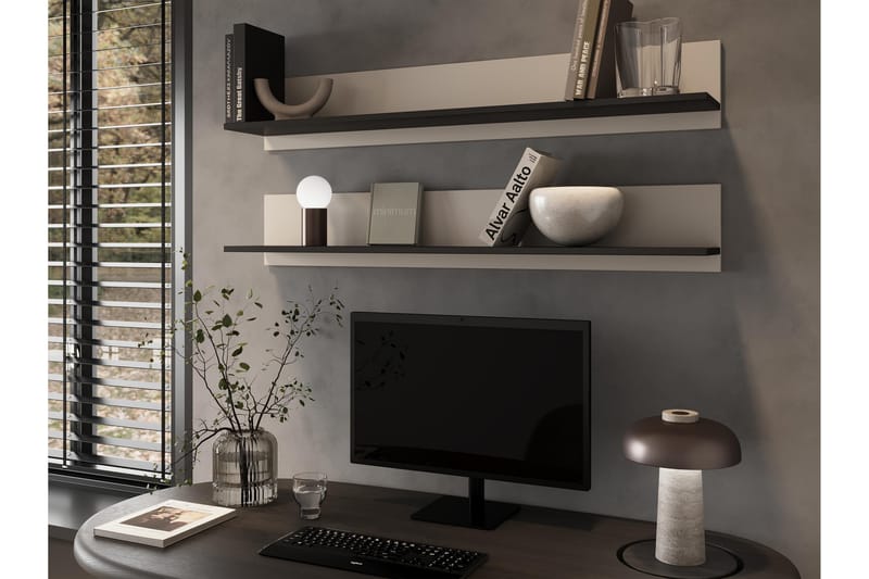 Lyrosen Vägghylla 125 cm - Beige - Oppbevaring - Oppbevaring til småting - Vegghengt oppbevaring