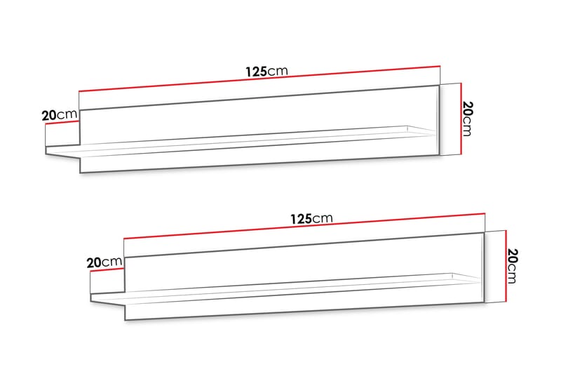 Lyrosen Vägghylla 125 cm - Beige - Oppbevaring - Oppbevaring til småting - Vegghengt oppbevaring