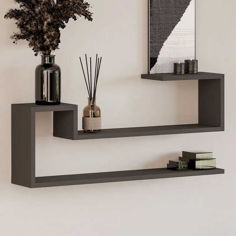 Melto Vegghylle 90x41,2x17 cm - Antrasitt - Oppbevaring - Oppbevaring til småting - Vegghengt oppbevaring