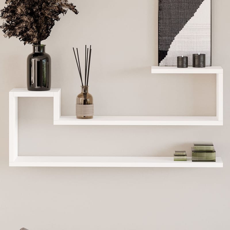 Melto Vegghylle 90x41,2x17 cm - Hvit - Oppbevaring - Oppbevaring til småting - Vegghengt oppbevaring