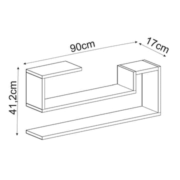 Melto Vegghylle 90x41,2x17 cm - Hvit - Oppbevaring - Oppbevaring til småting - Vegghengt oppbevaring