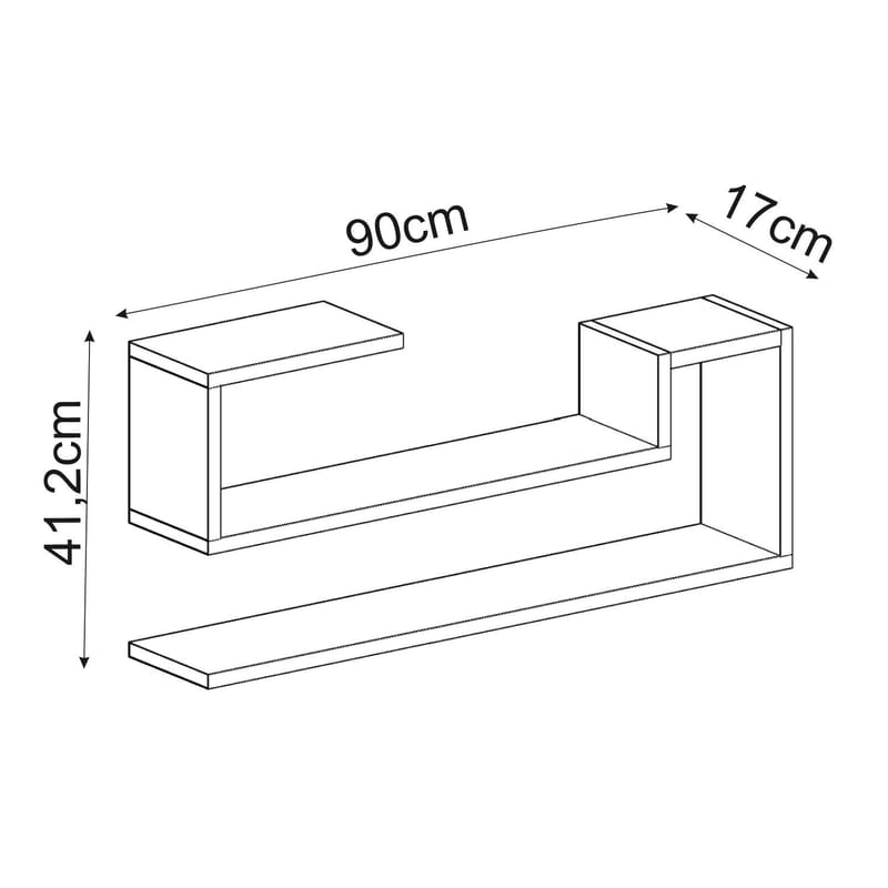 Melto Vegghylle 90x41,2x17 cm - Hvit - Oppbevaring - Oppbevaring til småting - Vegghengt oppbevaring