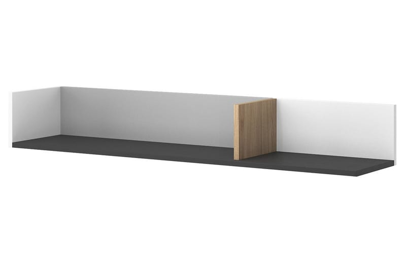 Metropolitan Vegghylle 120x28 cm, Brun/Hvit/Lysegrå/Sort