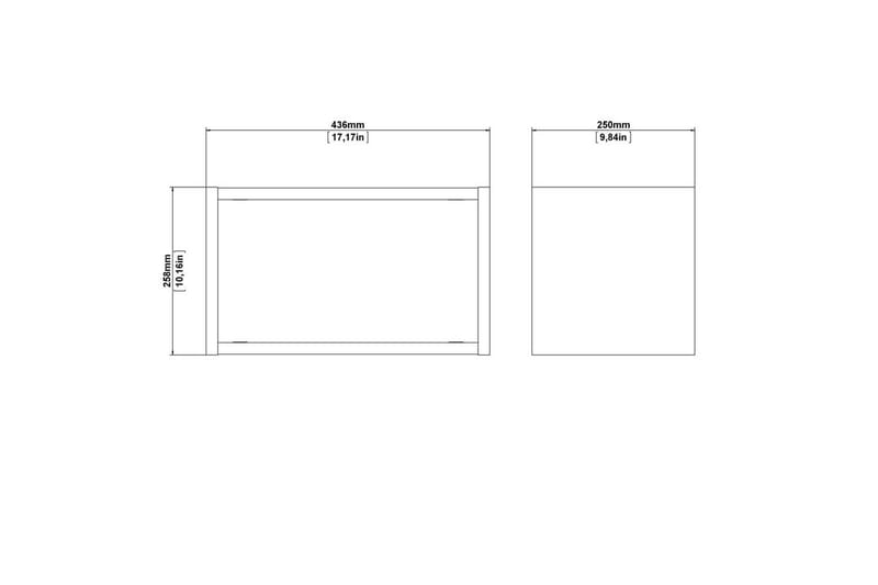 Mirros hylle 43,6x25 cm - Valnøtt - Oppbevaring - Oppbevaring til småting - Vegghengt oppbevaring