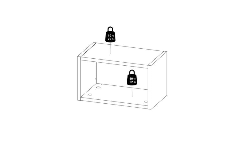 Mirros hylle 43,6x25 cm - Valnøtt - Oppbevaring - Oppbevaring til småting - Vegghengt oppbevaring