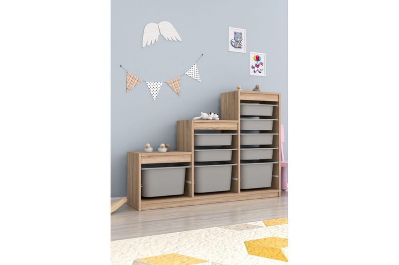Mobin Oppbevaringsbokser 132 cm - Grafittgrå - Oppbevaring - Oppbevaring til småting - Oppbevaringskasse