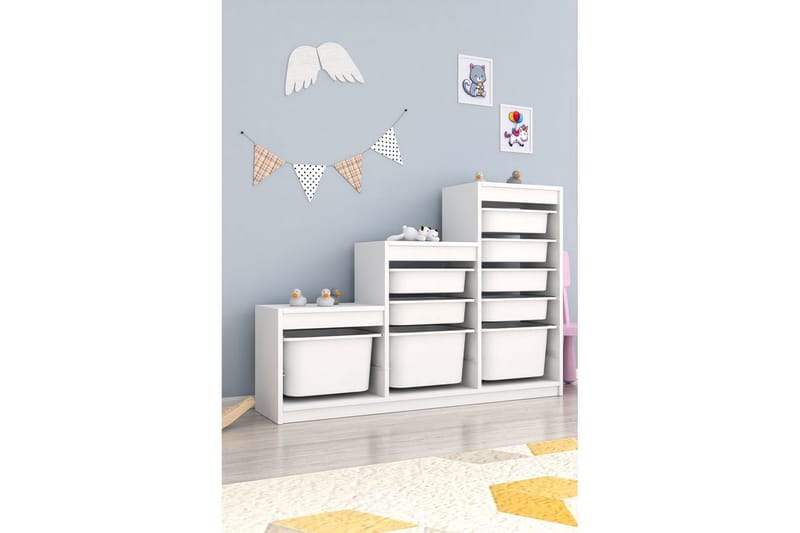 Mobin Oppbevaringsbokser 132 cm - Hvit - Oppbevaring - Oppbevaring til småting - Oppbevaringskasse