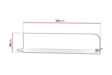 Monfort Vegghylle 101x22 cm - Beige - Oppbevaring - Oppbevaring til småting - Vegghengt oppbevaring