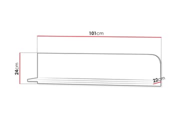 Monfort Vegghylle 101x22 cm - Beige - Oppbevaring - Oppbevaring til småting - Vegghengt oppbevaring