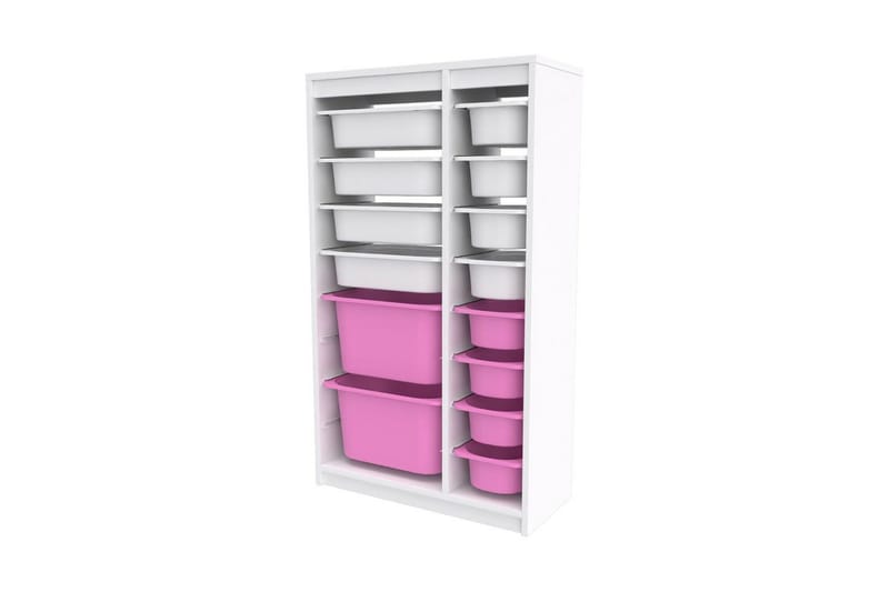Montana Oppbevaringsbokser 69 cm - Hvit/Rosa - Oppbevaring - Oppbevaring til småting - Oppbevaringskasse