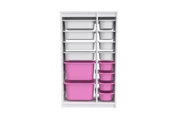 Montana Oppbevaringsbokser 69 cm - Hvit/Rosa - Oppbevaring - Oppbevaring til småting - Oppbevaringskasse